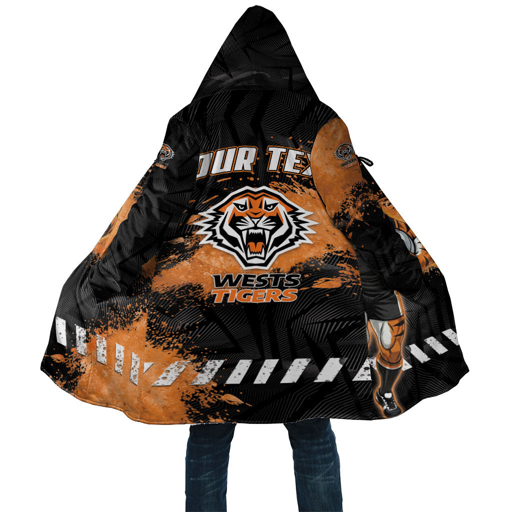 Personalized Wests Tigers Rugby Cloak Tiger Mascot - Sporty Splash Art Style