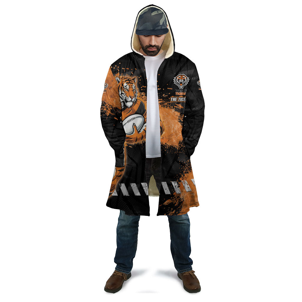 Personalized Wests Tigers Rugby Cloak Tiger Mascot - Sporty Splash Art Style