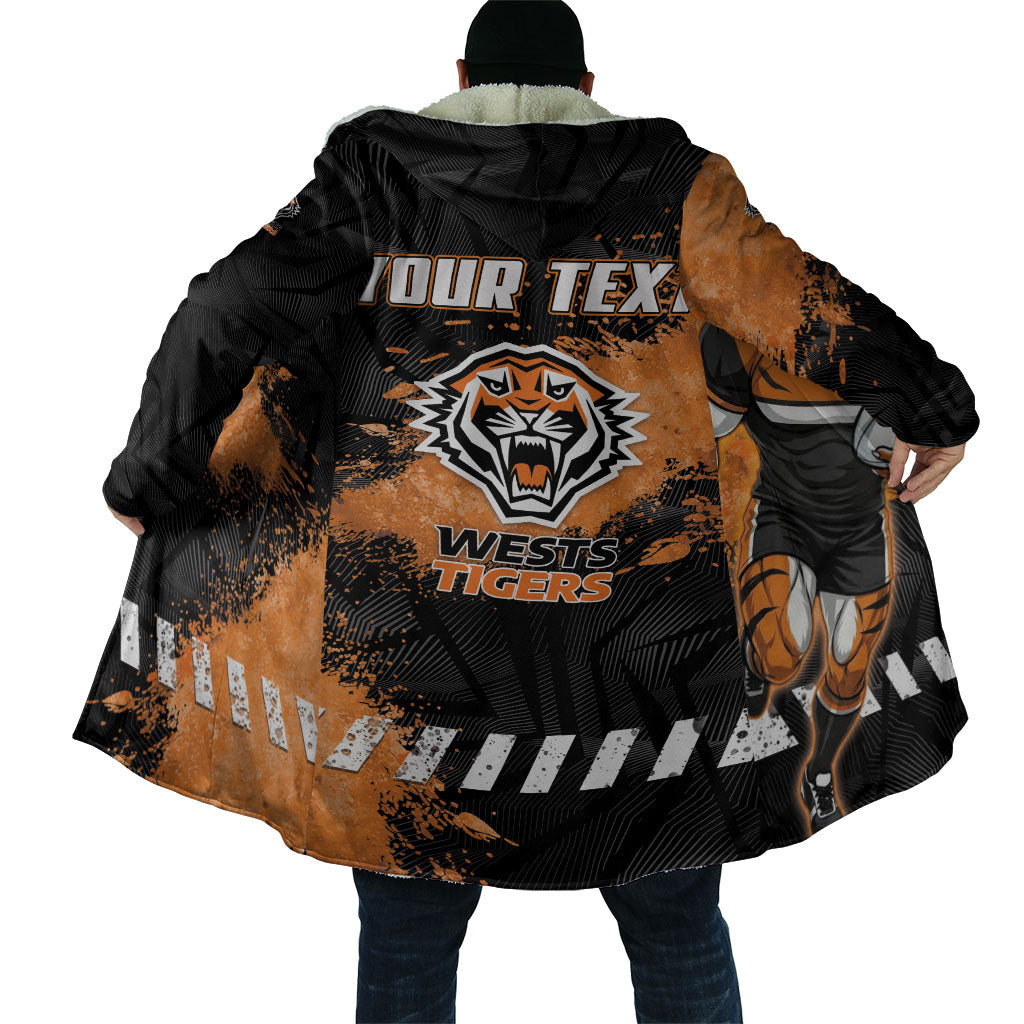 Personalized Wests Tigers Rugby Cloak Tiger Mascot - Sporty Splash Art Style