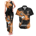 Personalized Wests Tigers Rugby Couples Matching Tank Maxi Dress and Hawaiian Shirt Tiger Mascot - Sporty Splash Art Style