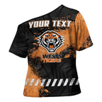 Personalized Wests Tigers Rugby Cross Shoulder Shirt Tiger Mascot - Sporty Splash Art Style