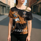 Personalized Wests Tigers Rugby Cross Shoulder Shirt Tiger Mascot - Sporty Splash Art Style