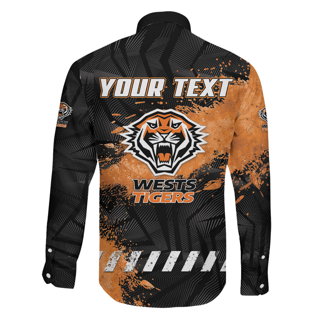 Personalized Wests Tigers Rugby Family Matching Short Sleeve Bodycon Dress and Hawaiian Shirt Tiger Mascot - Sporty Splash Art Style