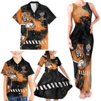 Personalized Wests Tigers Rugby Family Matching Tank Maxi Dress and Hawaiian Shirt Tiger Mascot - Sporty Splash Art Style