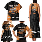 Personalized Wests Tigers Rugby Family Matching Tank Maxi Dress and Hawaiian Shirt Tiger Mascot - Sporty Splash Art Style