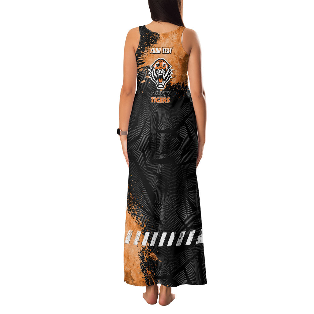 Personalized Wests Tigers Rugby Family Matching Tank Maxi Dress and Hawaiian Shirt Tiger Mascot - Sporty Splash Art Style