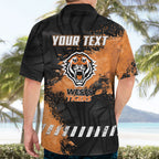 Personalized Wests Tigers Rugby Hawaiian Shirt Tiger Mascot - Sporty Splash Art Style