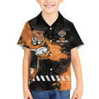 Personalized Wests Tigers Rugby Hawaiian Shirt Tiger Mascot - Sporty Splash Art Style