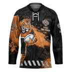 Personalized Wests Tigers Rugby Hockey Jersey Tiger Mascot - Sporty Splash Art Style