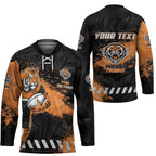 Personalized Wests Tigers Rugby Hockey Jersey Tiger Mascot - Sporty Splash Art Style