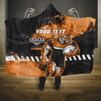 Personalized Wests Tigers Rugby Hooded Blanket Tiger Mascot - Sporty Splash Art Style