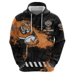 Personalized Wests Tigers Rugby Hoodie Tiger Mascot - Sporty Splash Art Style