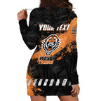 Personalized Wests Tigers Rugby Hoodie Dress Tiger Mascot - Sporty Splash Art Style