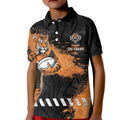 Personalized Wests Tigers Rugby Kid Polo Shirt Tiger Mascot - Sporty Splash Art Style