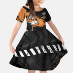 Personalized Wests Tigers Rugby Kid Short Sleeve Dress Tiger Mascot - Sporty Splash Art Style