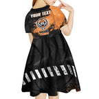 Personalized Wests Tigers Rugby Kid Short Sleeve Dress Tiger Mascot - Sporty Splash Art Style
