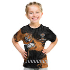 Personalized Wests Tigers Rugby Kid T Shirt Tiger Mascot - Sporty Splash Art Style