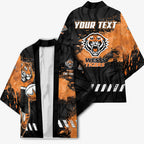 Personalized Wests Tigers Rugby Kimono Tiger Mascot - Sporty Splash Art Style