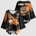 Personalized Wests Tigers Rugby Kimono Sleeve Blouse Tiger Mascot - Sporty Splash Art Style