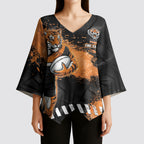 Personalized Wests Tigers Rugby Kimono Sleeve Blouse Tiger Mascot - Sporty Splash Art Style