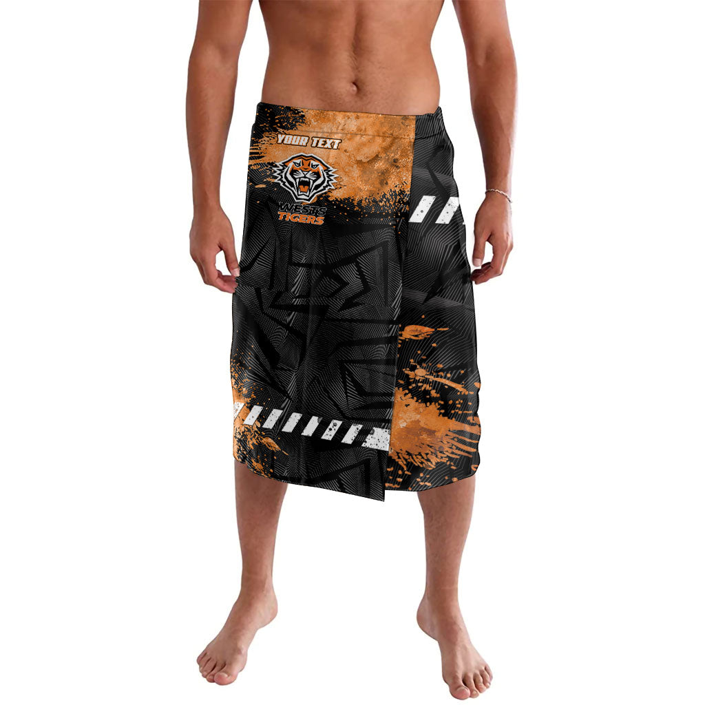 Personalized Wests Tigers Rugby Lavalava Tiger Mascot - Sporty Splash Art Style