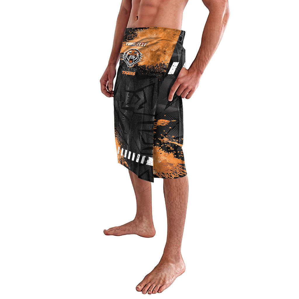 Personalized Wests Tigers Rugby Lavalava Tiger Mascot - Sporty Splash Art Style