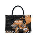 Personalized Wests Tigers Rugby Leather Bag Tiger Mascot - Sporty Splash Art Style