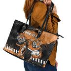 Personalized Wests Tigers Rugby Leather Tote Bag Tiger Mascot - Sporty Splash Art Style