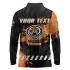 Personalized Wests Tigers Rugby Long Sleeve Polo Shirt Tiger Mascot - Sporty Splash Art Style
