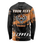Personalized Wests Tigers Rugby Long Sleeve Shirt Tiger Mascot - Sporty Splash Art Style