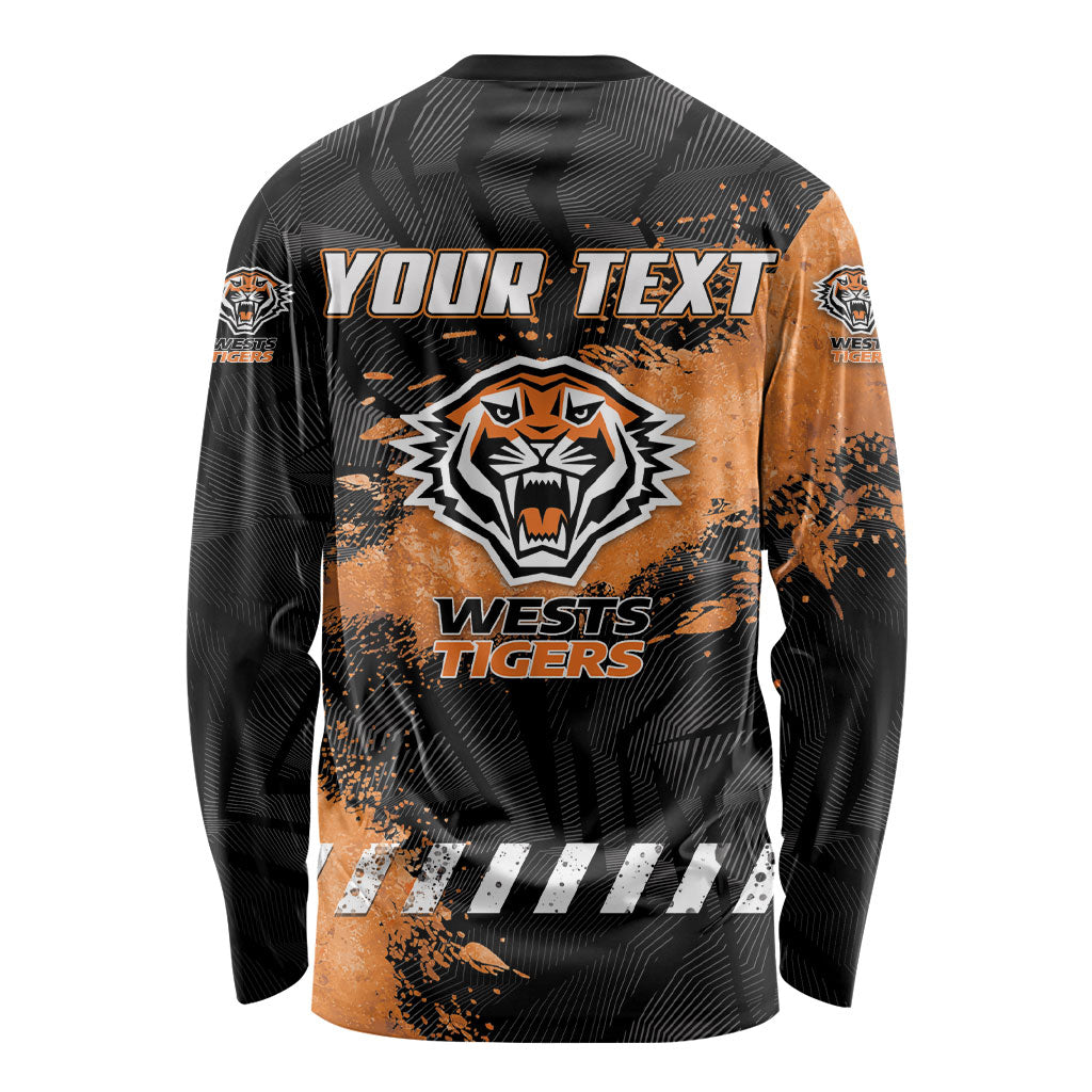 Personalized Wests Tigers Rugby Long Sleeve Shirt Tiger Mascot - Sporty Splash Art Style