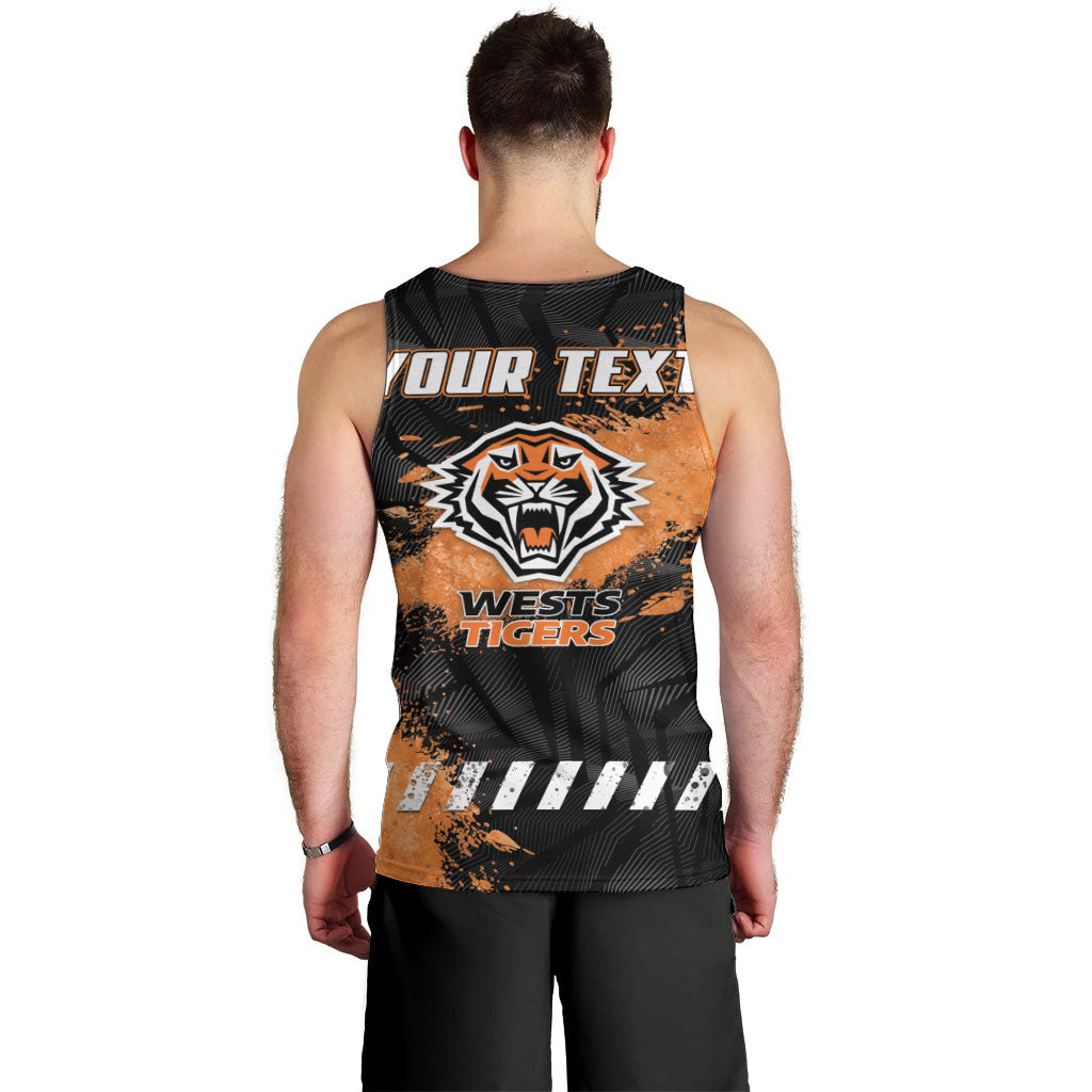 Personalized Wests Tigers Rugby Men Tank Top Tiger Mascot - Sporty Splash Art Style