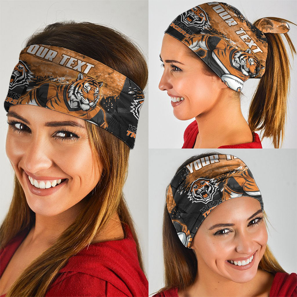 Personalized Wests Tigers Rugby Neck Gaiter Tiger Mascot - Sporty Splash Art Style