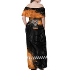 Personalized Wests Tigers Rugby Off Shoulder Maxi Dress Tiger Mascot - Sporty Splash Art Style