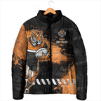 Personalized Wests Tigers Rugby Padded Jacket Tiger Mascot - Sporty Splash Art Style