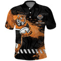 Personalized Wests Tigers Rugby Polo Shirt Tiger Mascot - Sporty Splash Art Style
