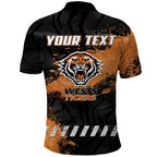 Personalized Wests Tigers Rugby Polo Shirt Tiger Mascot - Sporty Splash Art Style