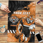 Personalized Wests Tigers Rugby Puzzle Tiger Mascot - Sporty Splash Art Style