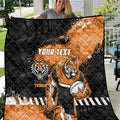 Personalized Wests Tigers Rugby Quilt Tiger Mascot - Sporty Splash Art Style