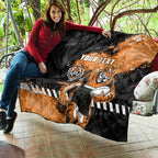 Personalized Wests Tigers Rugby Quilt Tiger Mascot - Sporty Splash Art Style