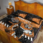 Personalized Wests Tigers Rugby Quilt Bed Set Tiger Mascot - Sporty Splash Art Style