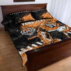 Personalized Wests Tigers Rugby Quilt Bed Set Tiger Mascot - Sporty Splash Art Style