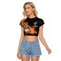Personalized Wests Tigers Rugby Raglan Cropped T Shirt Tiger Mascot - Sporty Splash Art Style