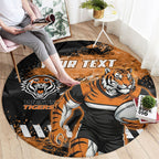 Personalized Wests Tigers Rugby Round Carpet Tiger Mascot - Sporty Splash Art Style