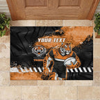 Personalized Wests Tigers Rugby Rubber Doormat Tiger Mascot - Sporty Splash Art Style