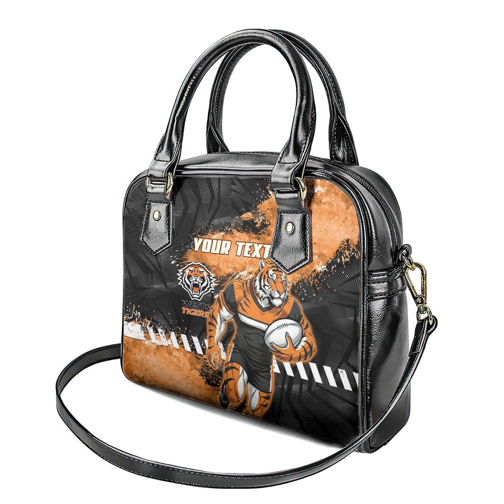 Personalized Wests Tigers Rugby Shoulder Handbag Tiger Mascot - Sporty Splash Art Style