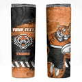 Personalized Wests Tigers Rugby Skinny Tumbler Tiger Mascot - Sporty Splash Art Style