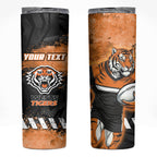 Personalized Wests Tigers Rugby Skinny Tumbler Tiger Mascot - Sporty Splash Art Style