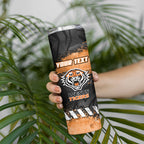 Personalized Wests Tigers Rugby Skinny Tumbler Tiger Mascot - Sporty Splash Art Style