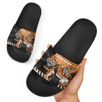 Personalized Wests Tigers Rugby Slide Sandals Tiger Mascot - Sporty Splash Art Style